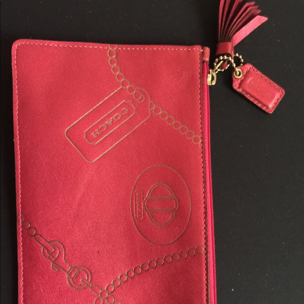 NEW! Coach beauty-bag-sized leather pouch.